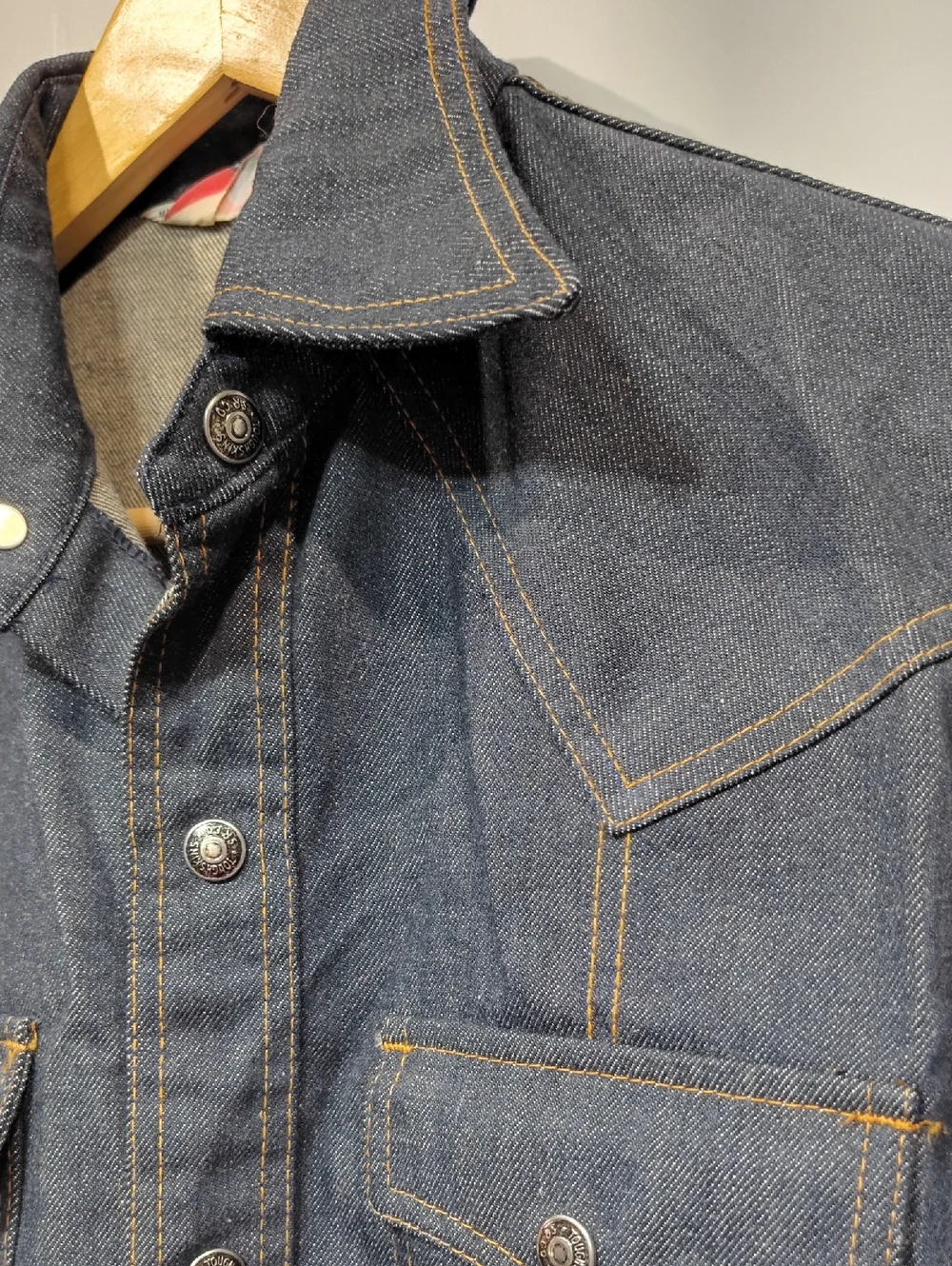 Vintage 70s Sears‎ Put On Shop Denim Jacket Size 16 Youth Patched Trucker Jean